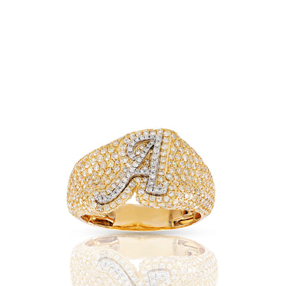 Initial Letter Statement Ring with Diamond Pave By Truth Jewel