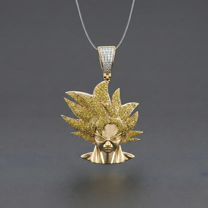 Goku Gold and Diamond Pendant From Dragon Ball