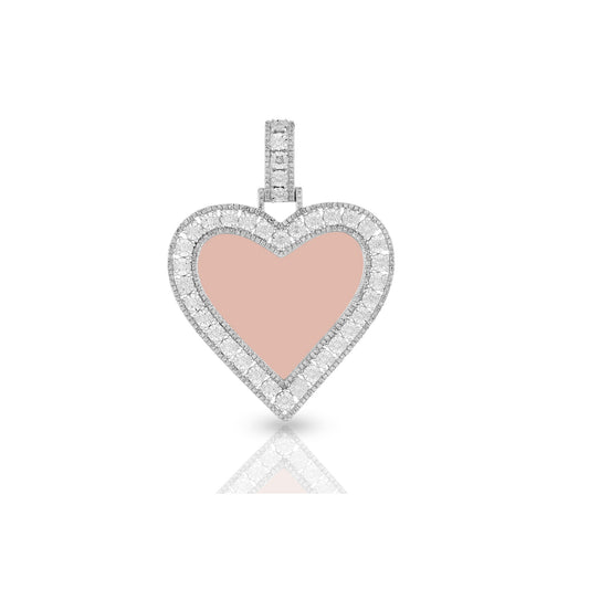 Rose Gold Round Diamond Heart Pendant by Truth Jewel