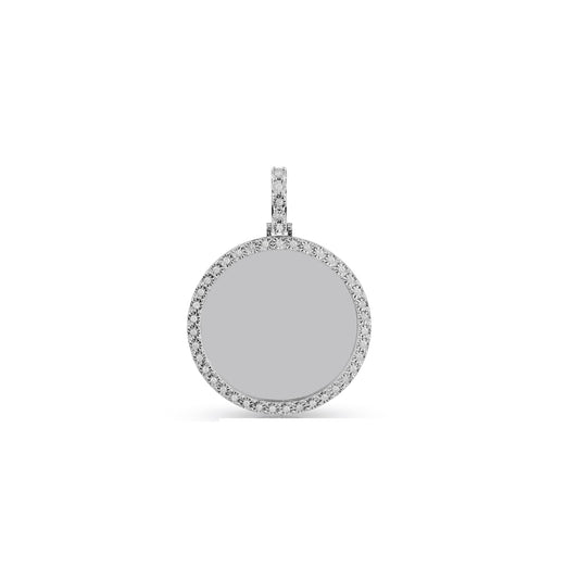 925 Silver Cz Round illusion Set Diamond Picture Pendant