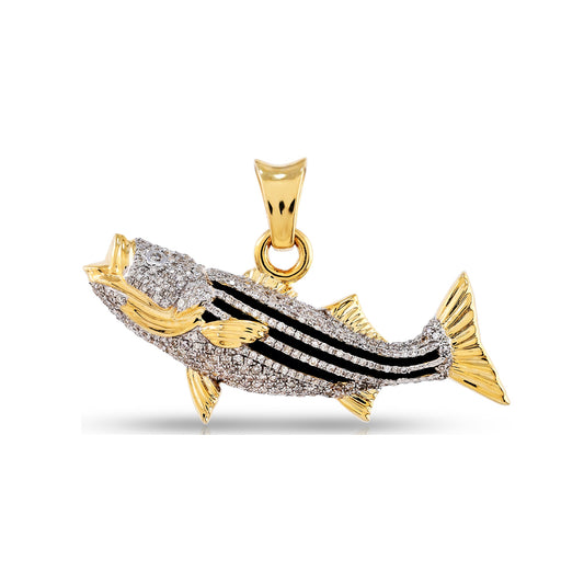 Yellow Gold Snook Fish Pendant By Truth Jewel