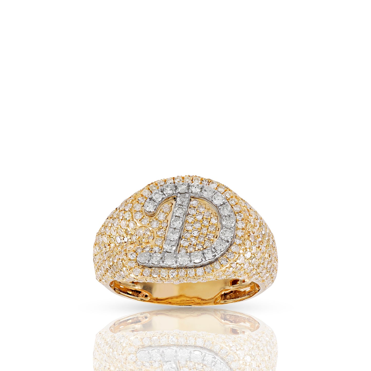 Initial Letter Statement Ring with Diamond Pave By Truth Jewel