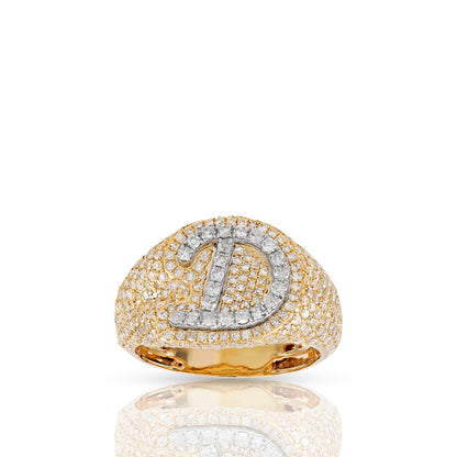 Initial Letter Statement Ring with Diamond Pave By Truth Jewel