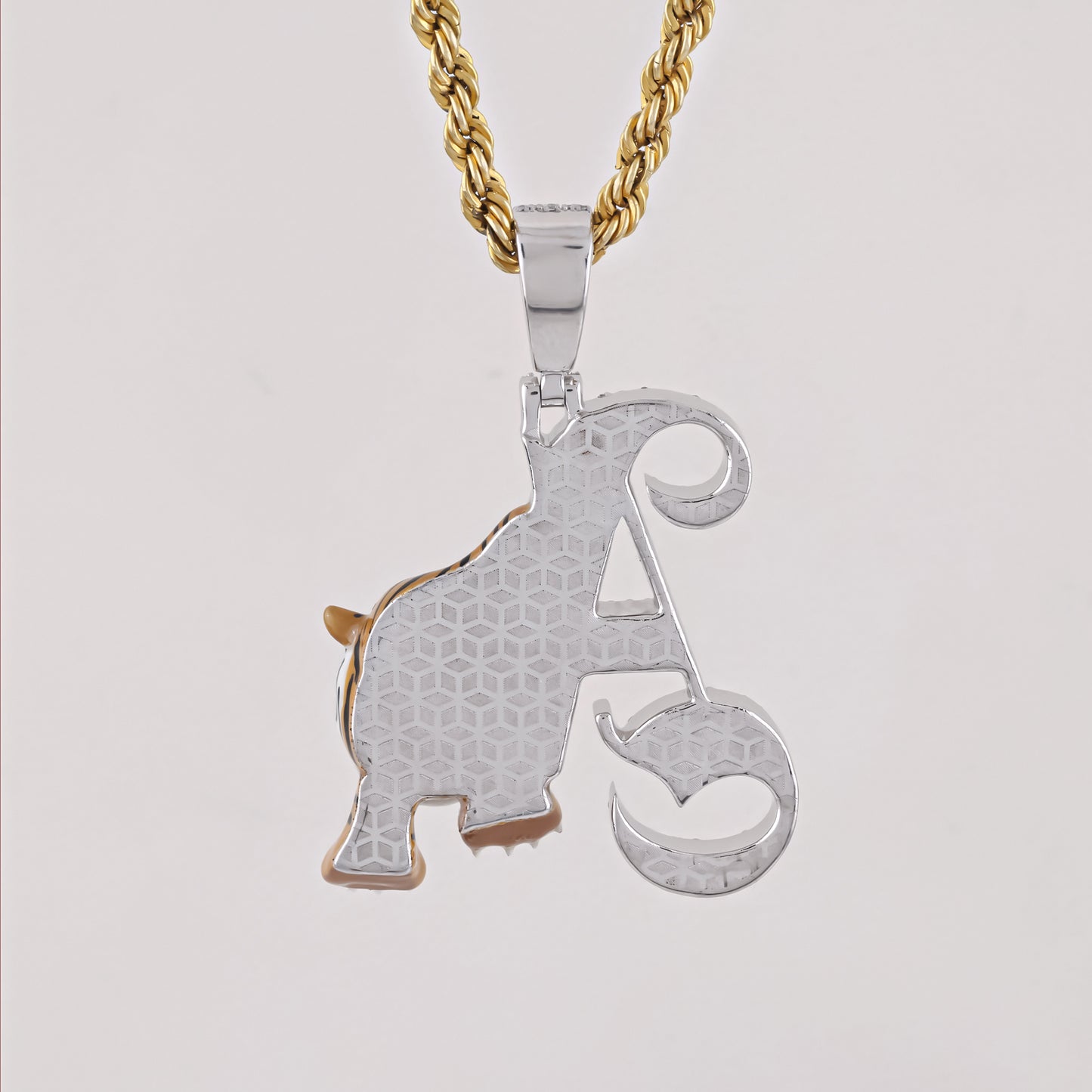 Custom Tiger Initial A Diamond Pendant with 1.5CTW