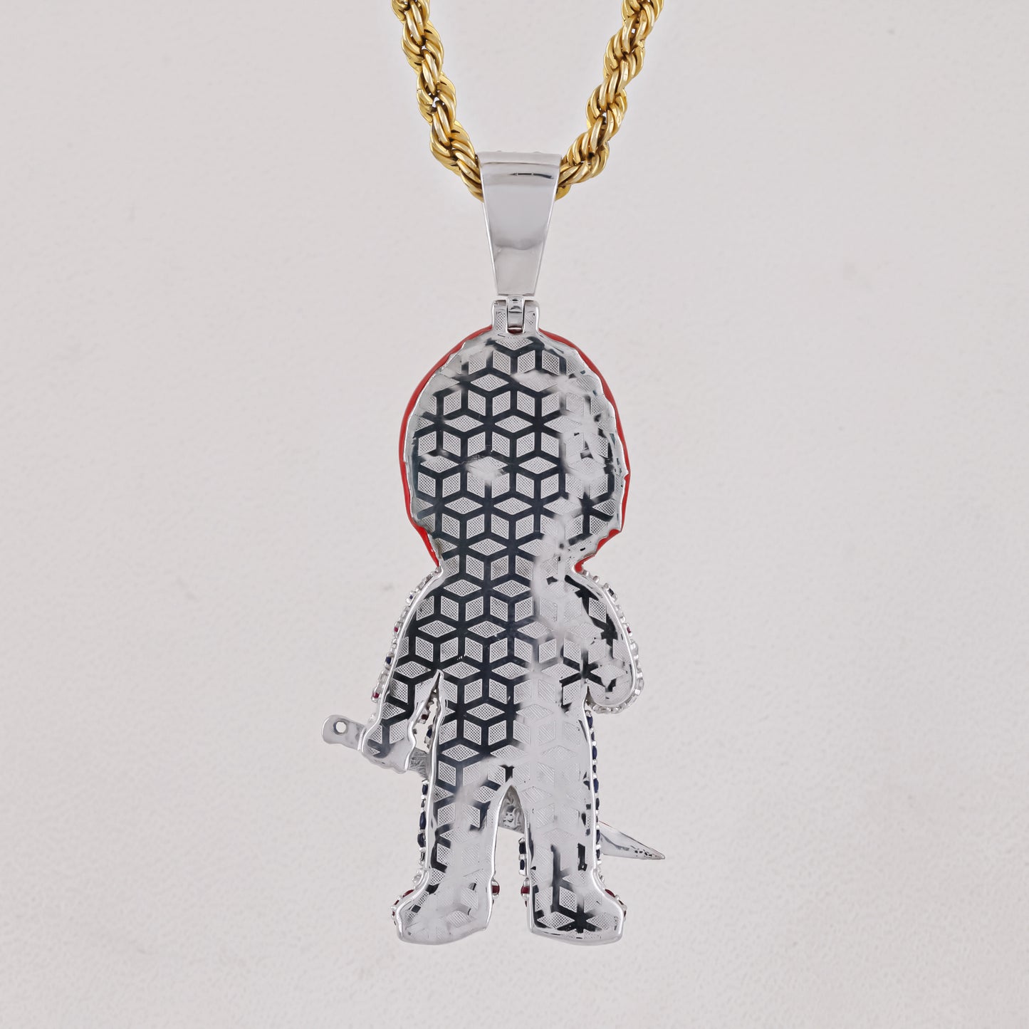 Chucky Pendant with 3.2CTW in White Gold Finish