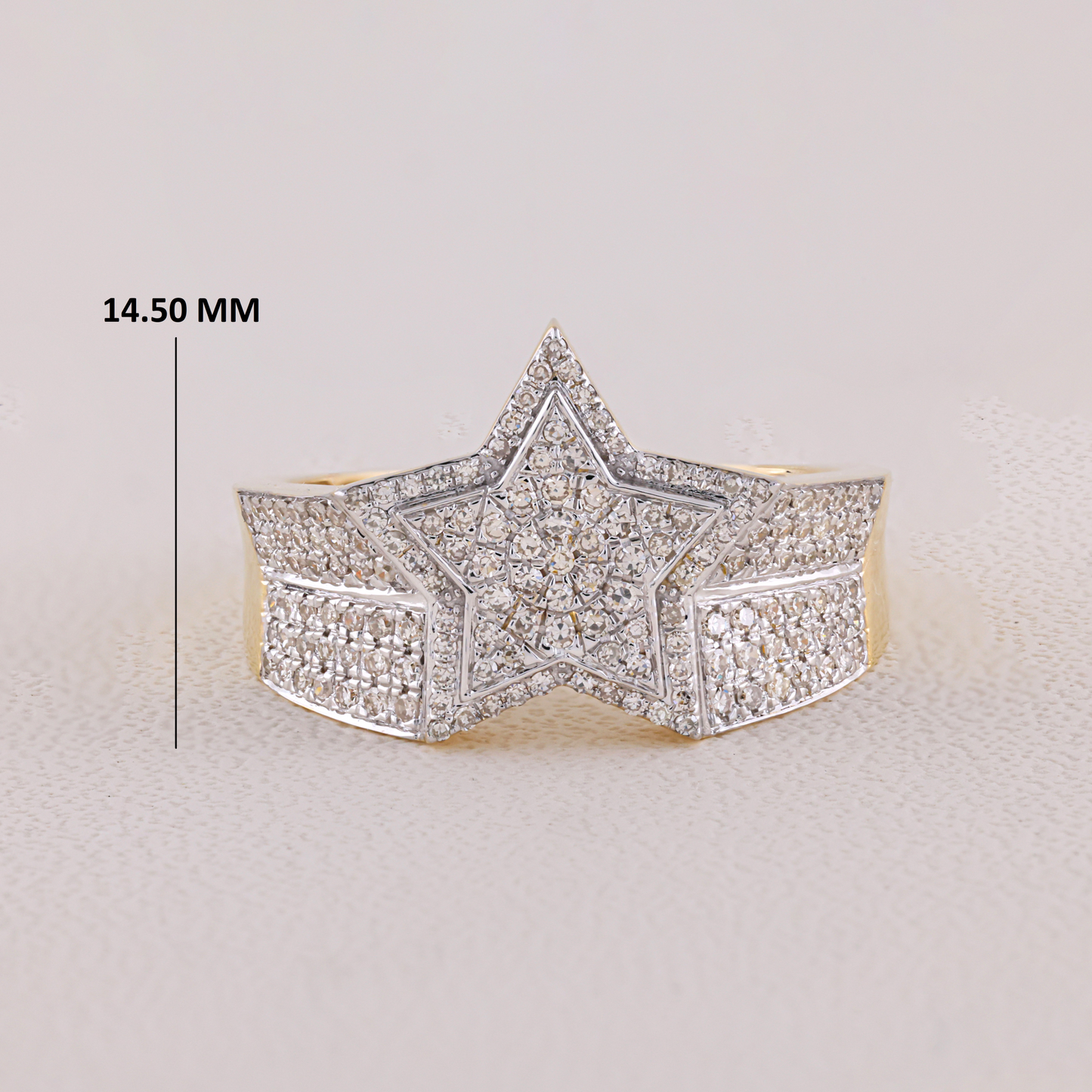 Iced-Out Men’s Star Ring with 0.53CT Diamond