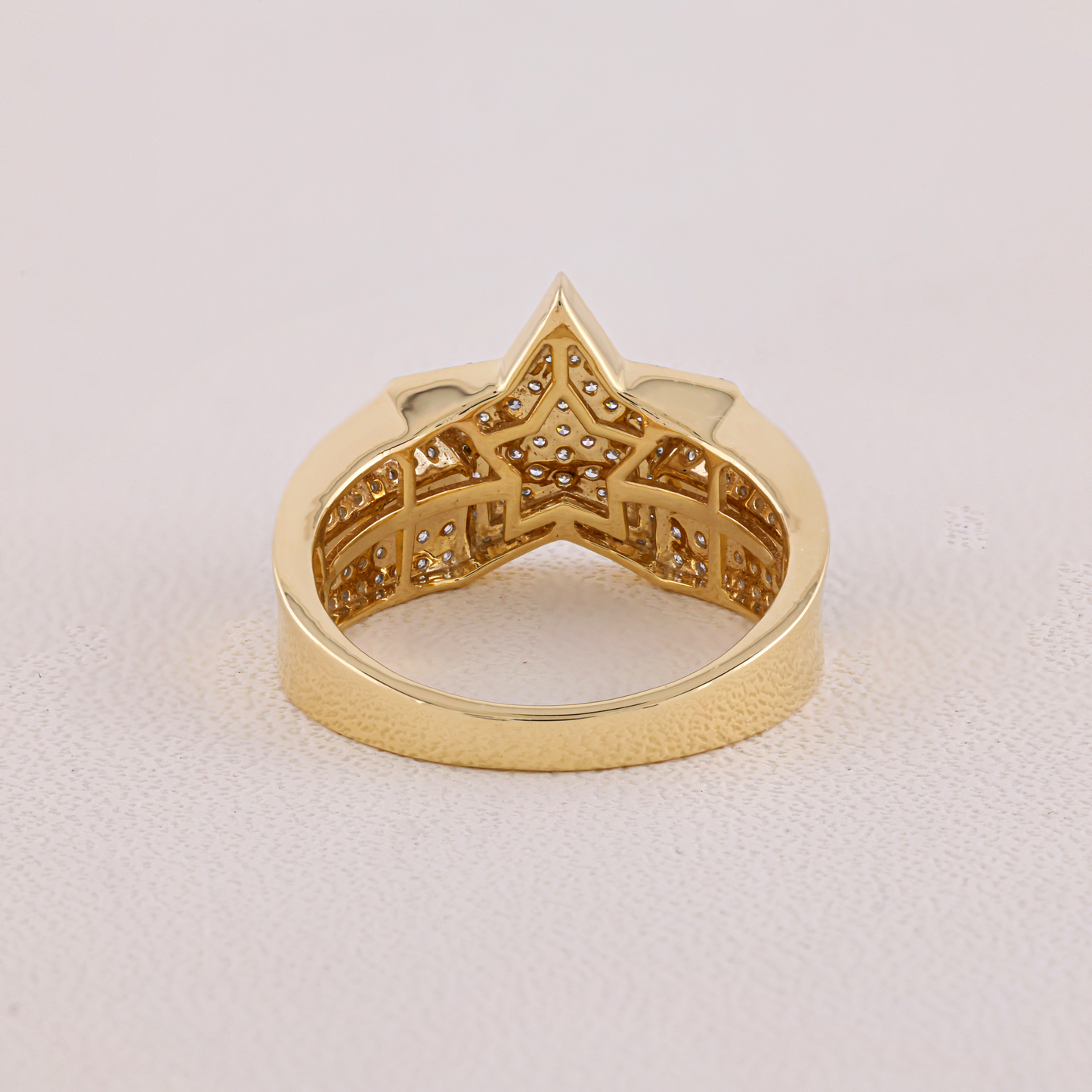 Iced-Out Men’s Star Ring with 0.53CT Diamond