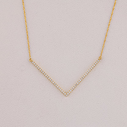 0.30CT Diamond Chevron Necklace for Woomen