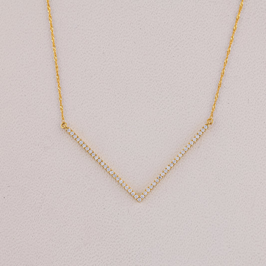 0.30CT Diamond Chevron Necklace for Woomen