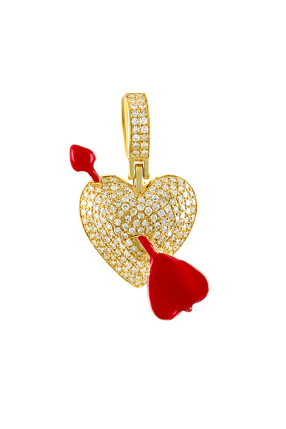 10KT Yellow Gold Arrow Heart Pendant