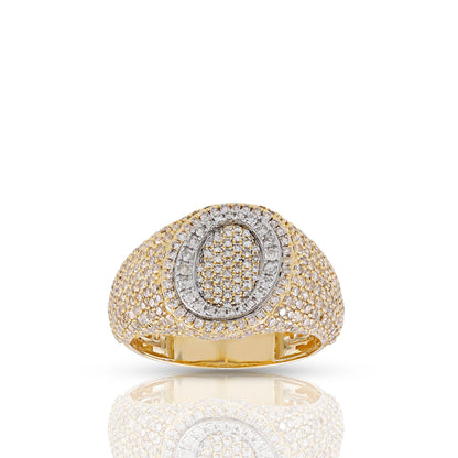 Initial Letter Statement Ring with Diamond Pave By Truth Jewel