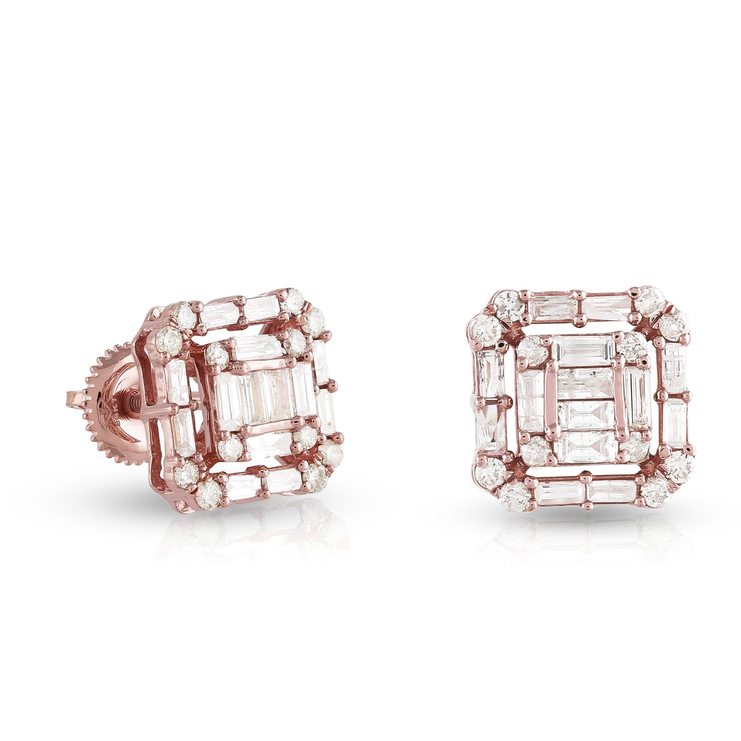 1ct Baguette Diamond Stud Earrings by Truth Jewel