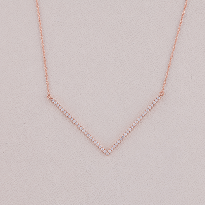 0.30CT Diamond Chevron Necklace for Woomen