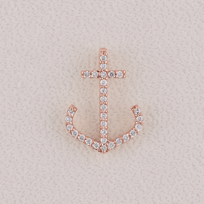 rose gold anchor pendant
