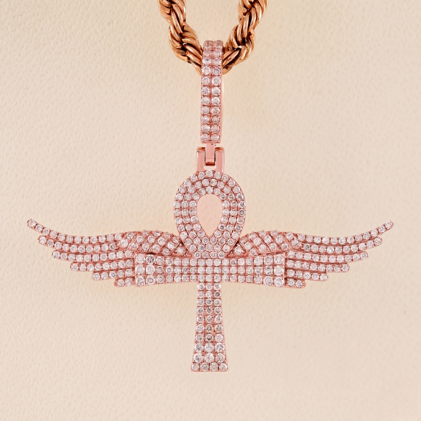 Rose gold ankh cross pendant