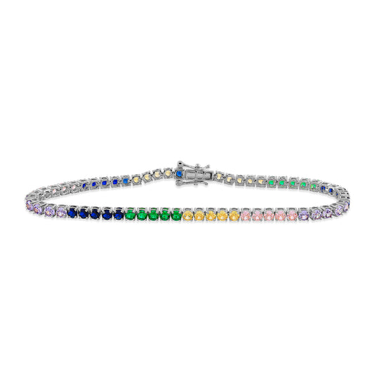 925 Silver Cz Diamond Tennis Bracelet