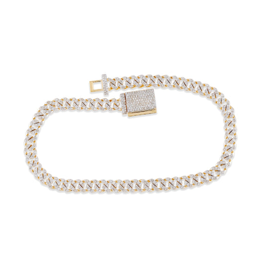 4.5mm Iced Diamond Cuban Link Bracelet By Truth Jewel