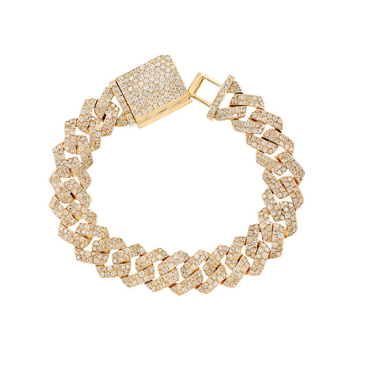 13mm Iced Diamond Cuban Link Bracelet By Truth Jewel