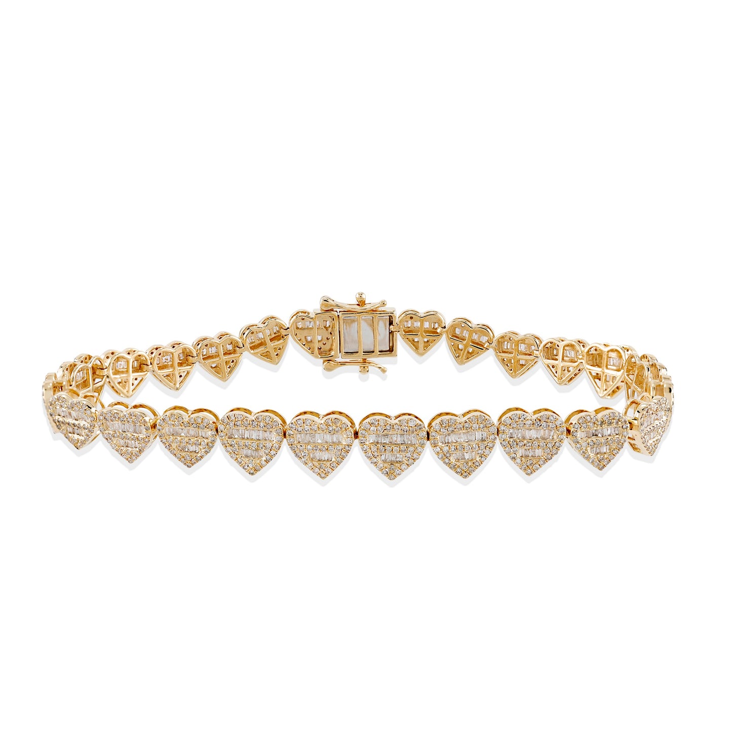 Heart Baguette Diamond Tennis Heart Bracelet By Truth Jewel