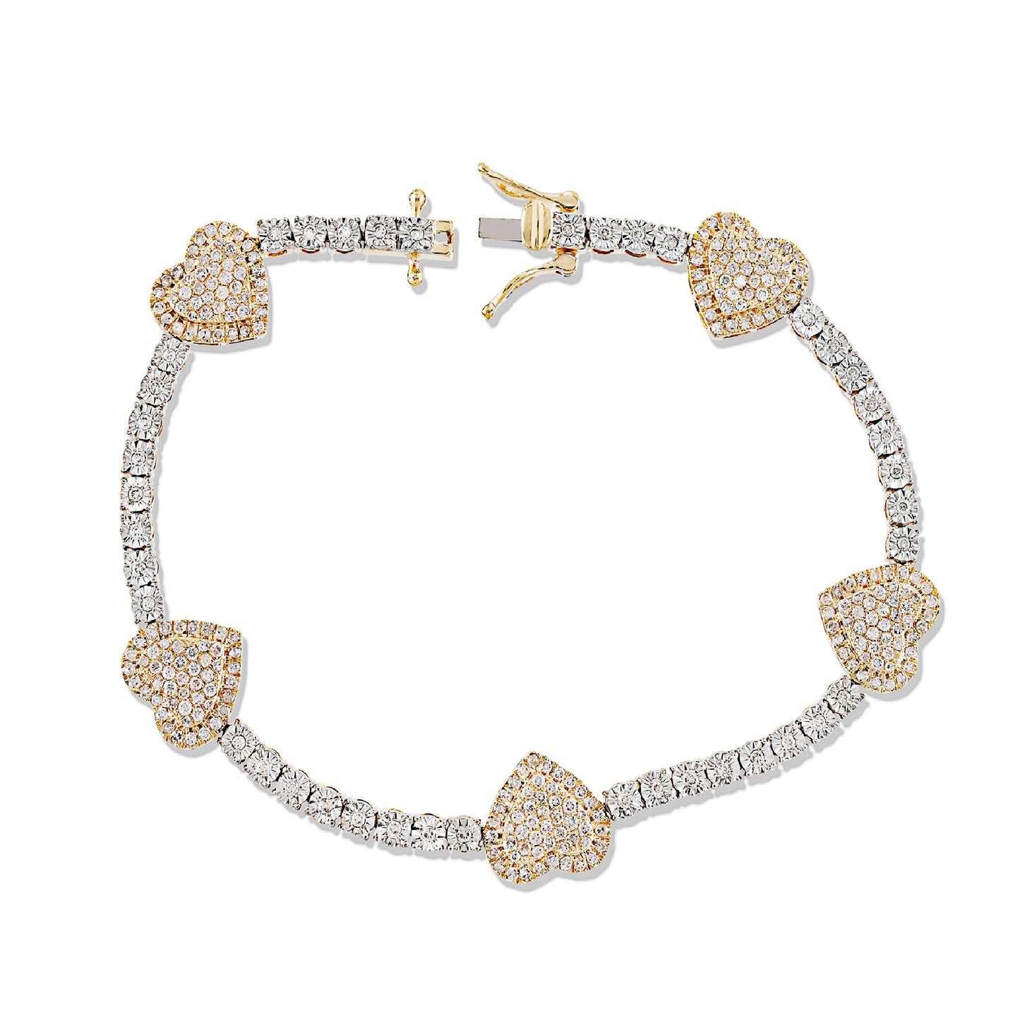 Heart Station Diamond Line Bracelet By Truth Jewel