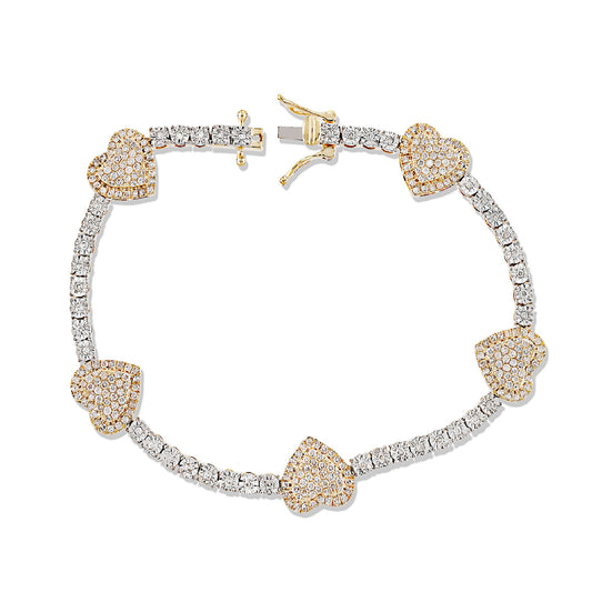 Heart Station Diamond Line Bracelet By Truth Jewel