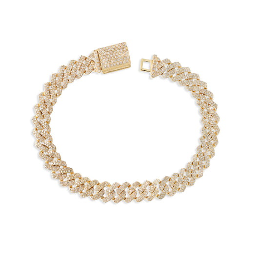 7.5mm Iced Diamond Cuban Link Bracelet By Truth Jewel
