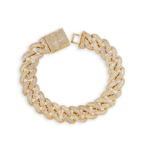 14mm Pave Diamond Cuban Link Bracelet 8.25 Inch By Truth Jewel