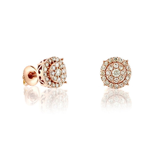 0.23ct Rose Gold Round Diamond Earrings by Truth Jewel