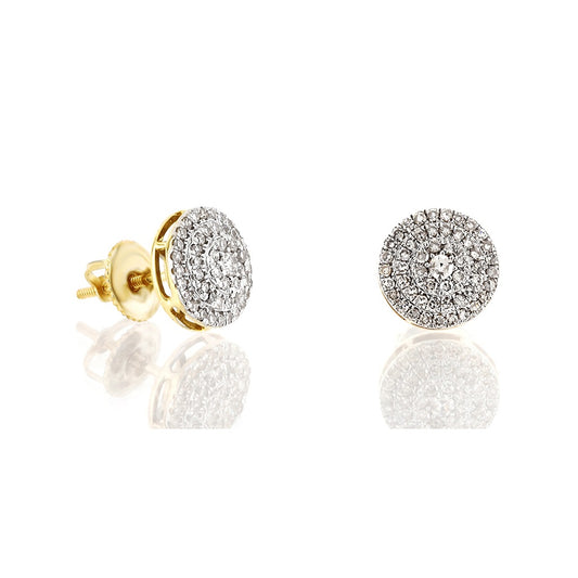 0.94ct Yellow Gold Round Earrings by Truth jewel