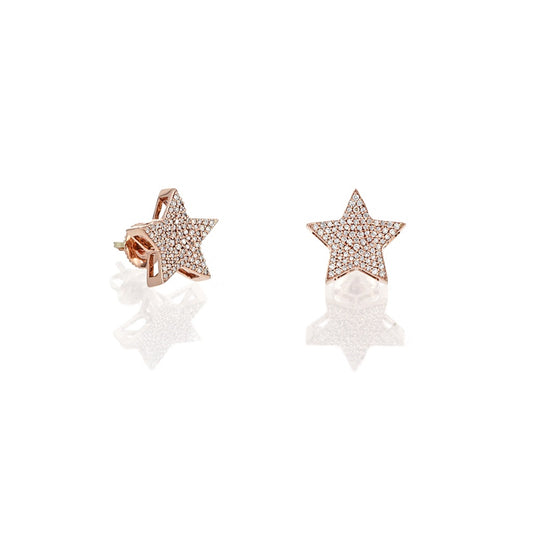 0.39ct Rose Gold Star Earrings by Truth Jewel