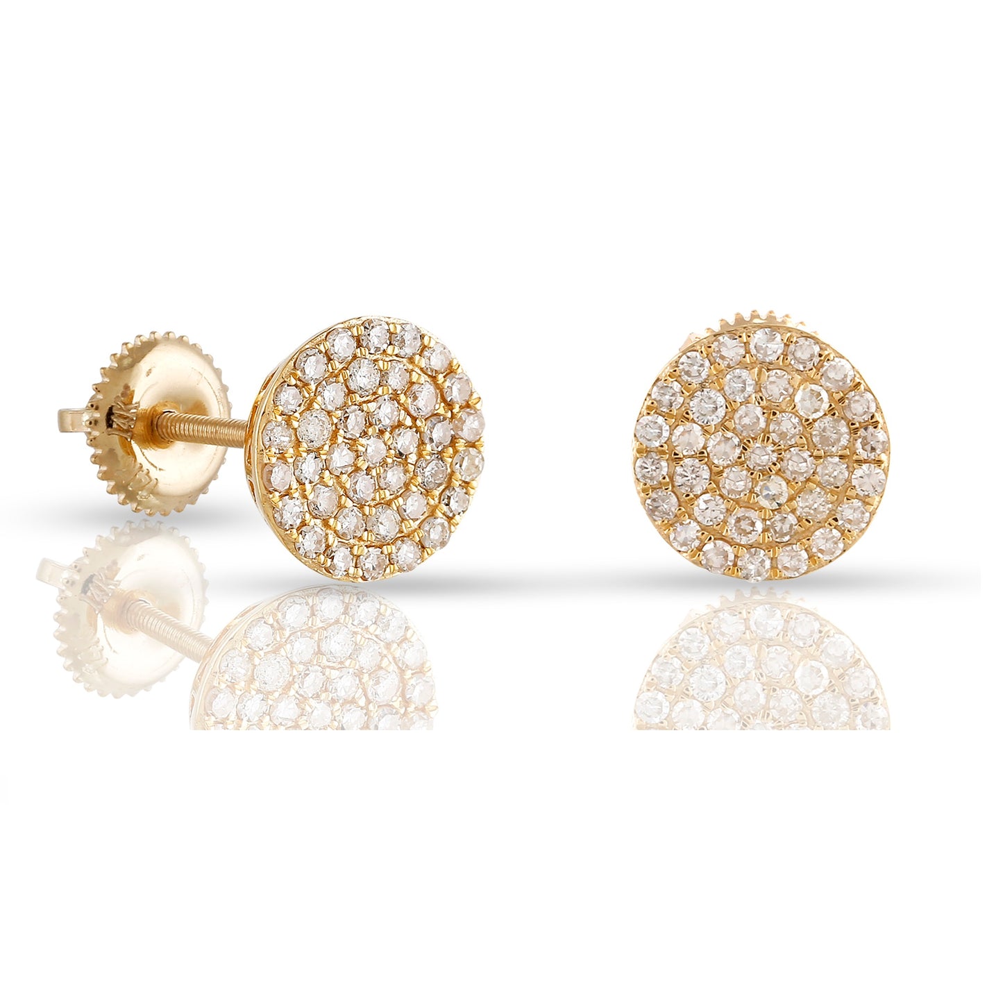 0.60ct Yellow Gold Round Earrings by Truth Jewel