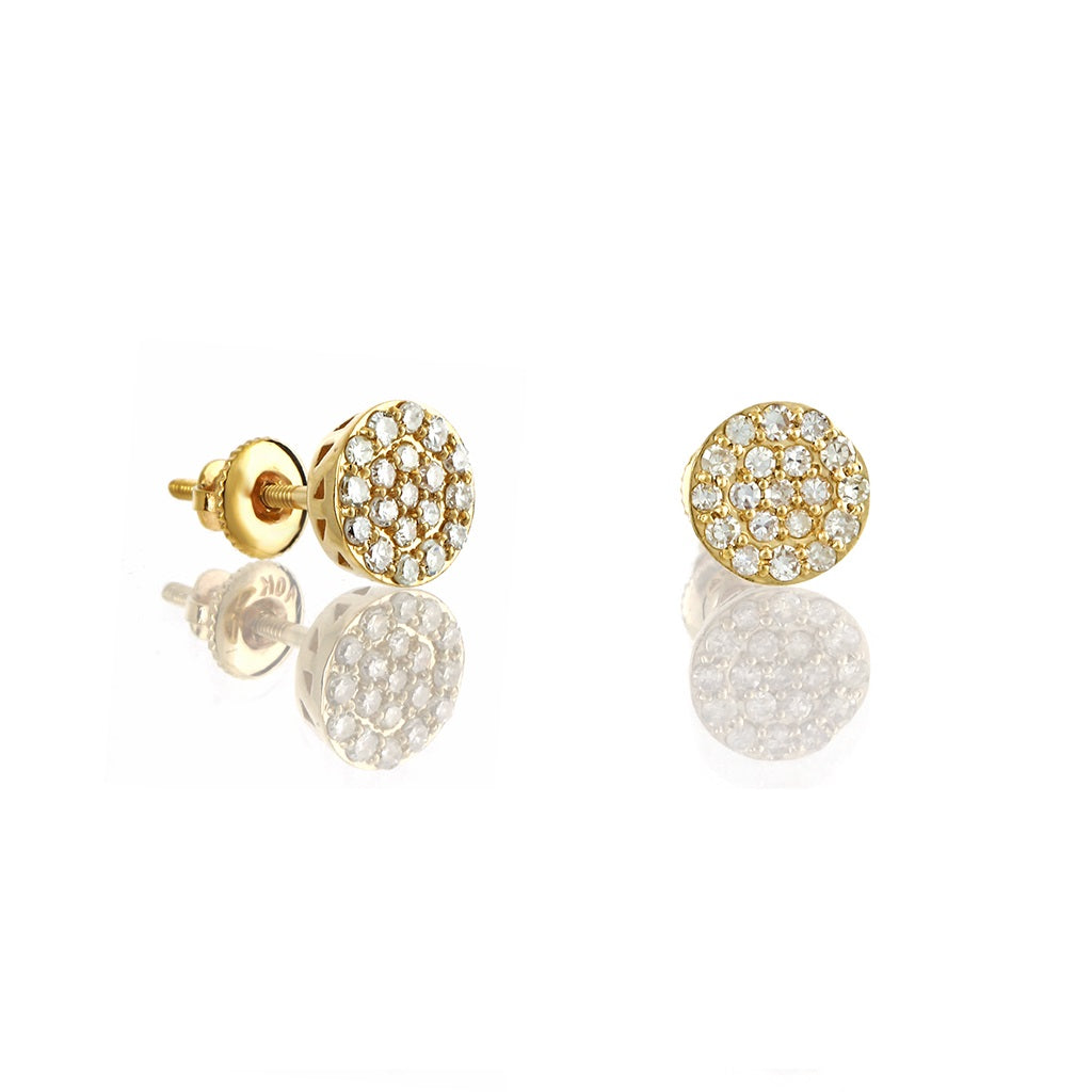 0.31ct Yellow Gold Round Earrings by Truth Jewel