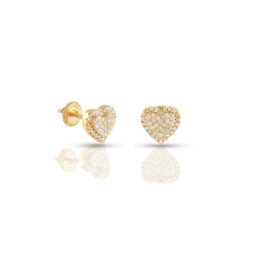 0.54ct Yellow Gold Heart Earrings by Truth Jewel