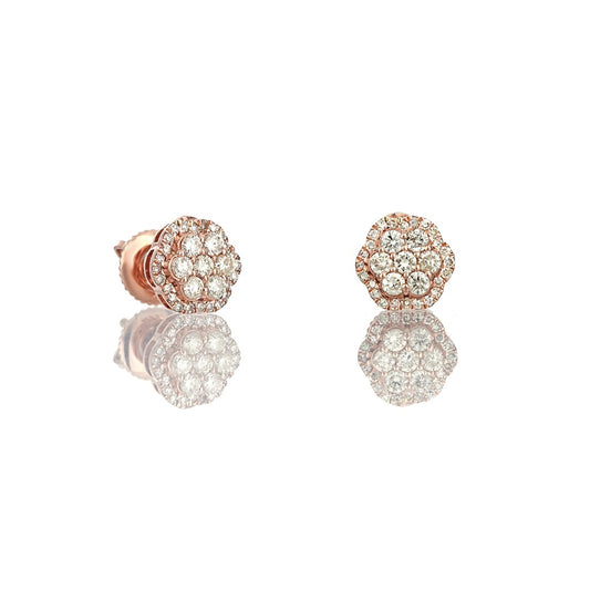 0.30ct Rose Gold Flower Earrings by Truth Jewel