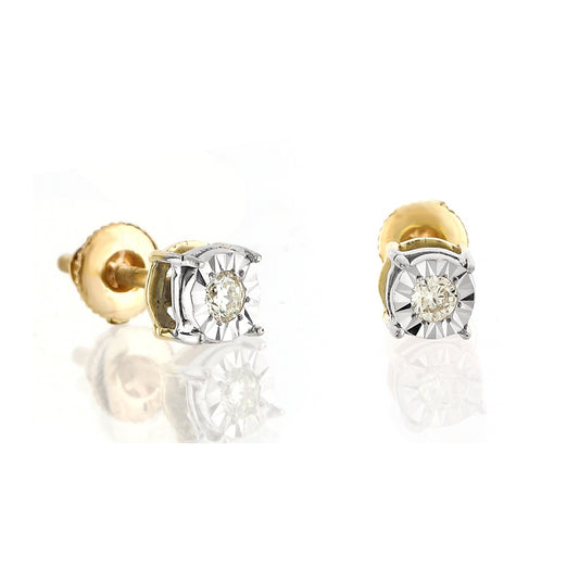 0.06ct Yellow Gold illusion Earrings by Truth Jewel