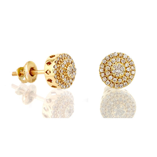 0.48ct Yellow Gold Round Diamond Round Earrings by Truth Jewel