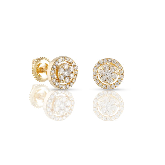 0.43ct Yellow Gold Round Flower Earring by Truth jewel