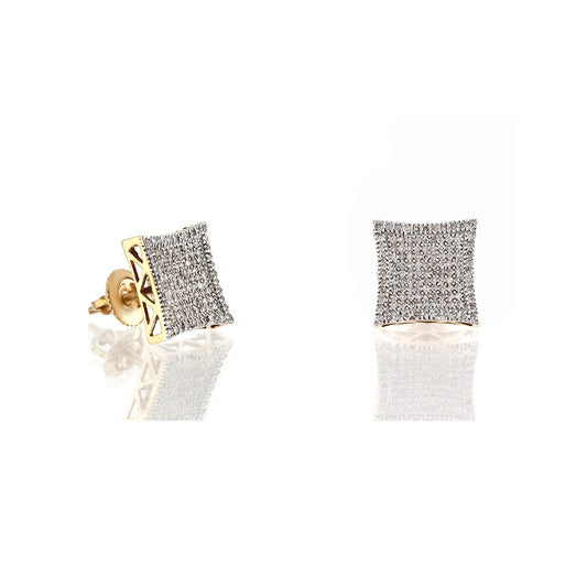 0.56ct Yellow Gold Square Earrings by Truth Jewel