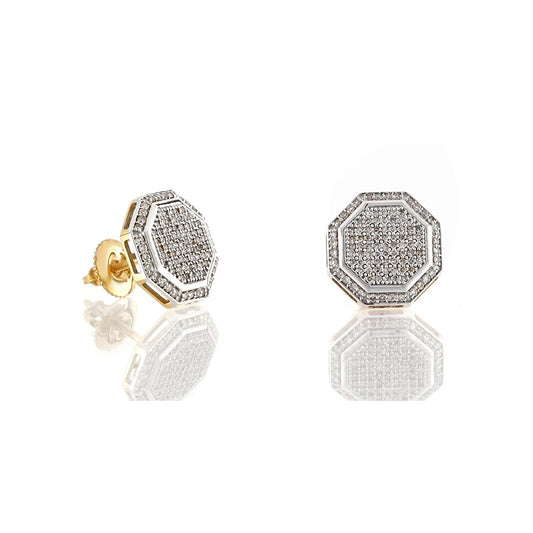 0.21ct Yellow Gold Octagon Earrings by Truth Jewel