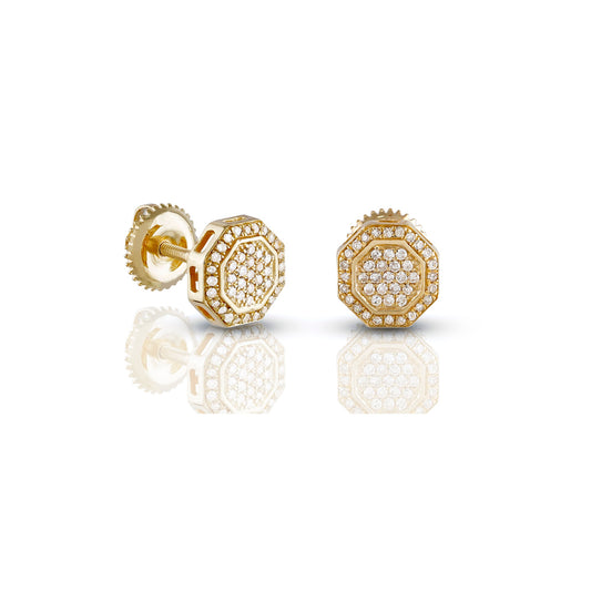 0.20ct Yellow Gold Octagon Earrings by Truth Jewel