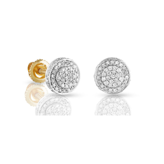 0.21ct Yellow Gold White Diamond Round Stud Earring by Truth Jewel