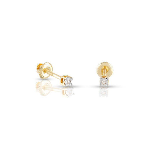 0.01ct Yellow Gold illusion Earrings by Truth Jewel