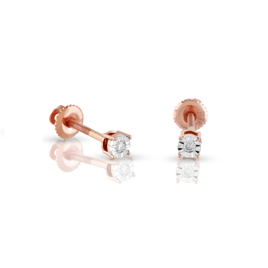0.04ct Rose Gold illusion Earrings by Truth Jewel