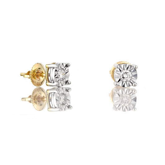0.11ct Yellow Gold illusion Earrings by Truth Jewel
