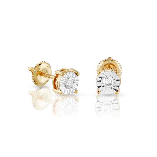 0.20ct Yellow Gold illusion Earrings by Truth Jewel