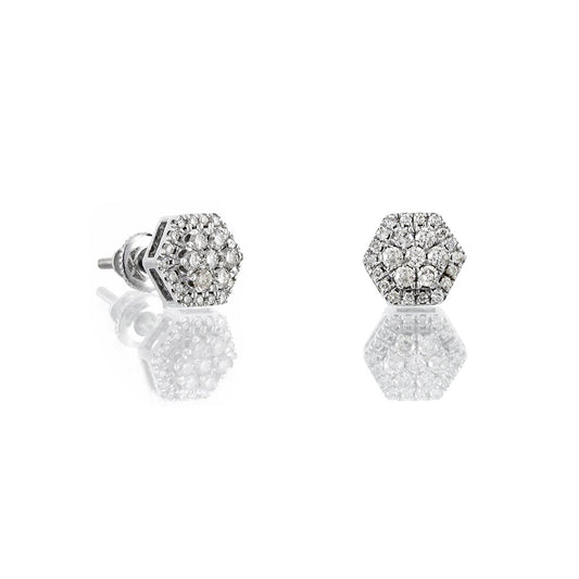 0.31ct White Gold Hexagon Earring by Truth Jewel