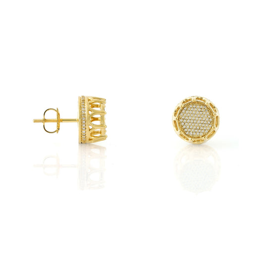 0.42ct Yellow Gold Diamond Micro Pave Stud Earrings