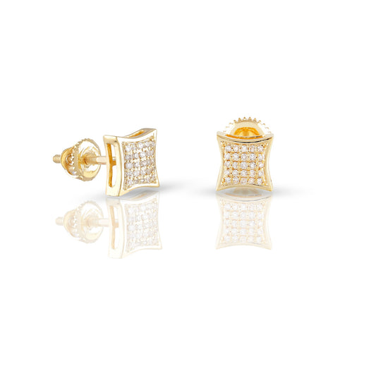 0.12ct Yellow Gold Round Diamond Earrings by Truth Jewel
