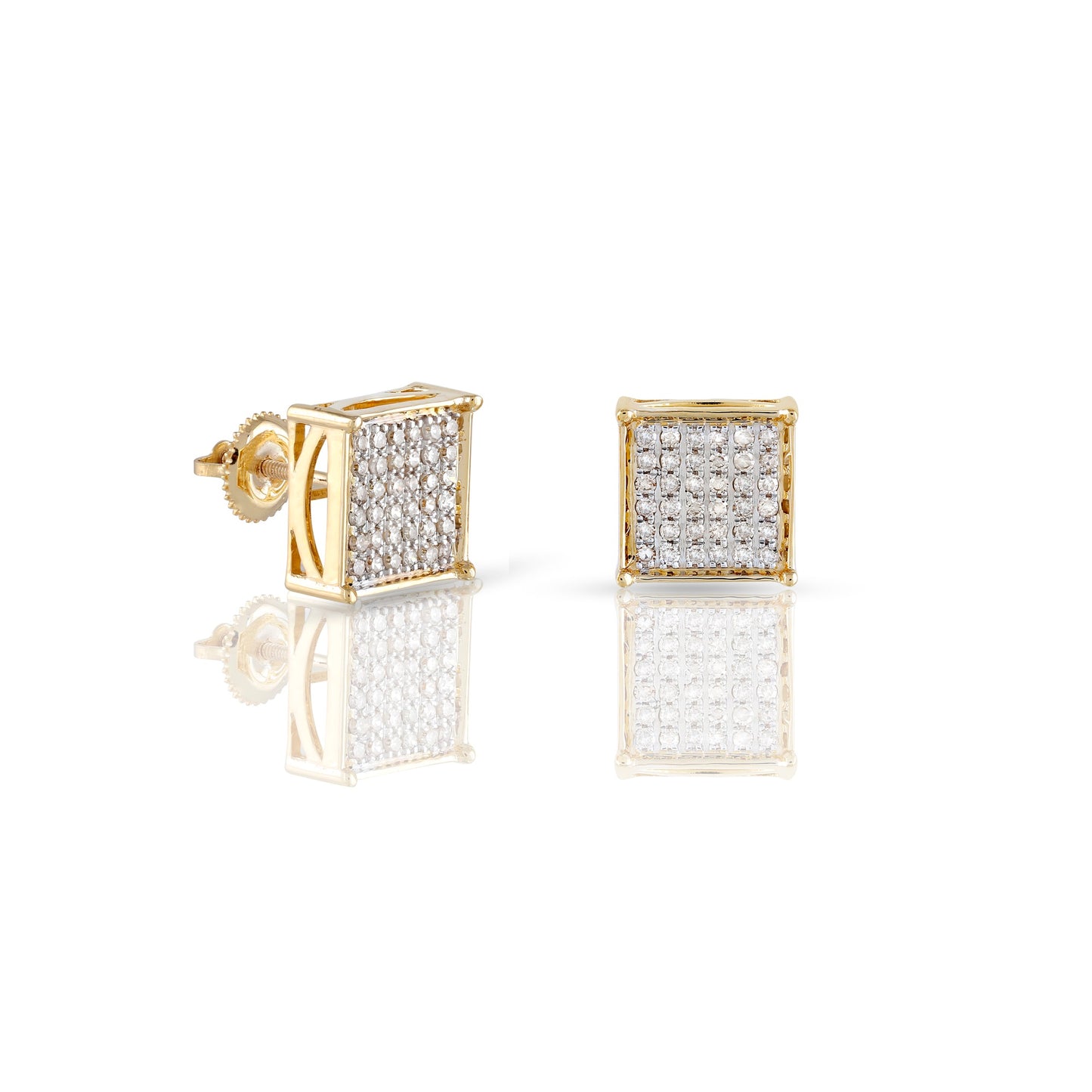 0.53ct Yellow Gold Square Earrings by Truth jewel