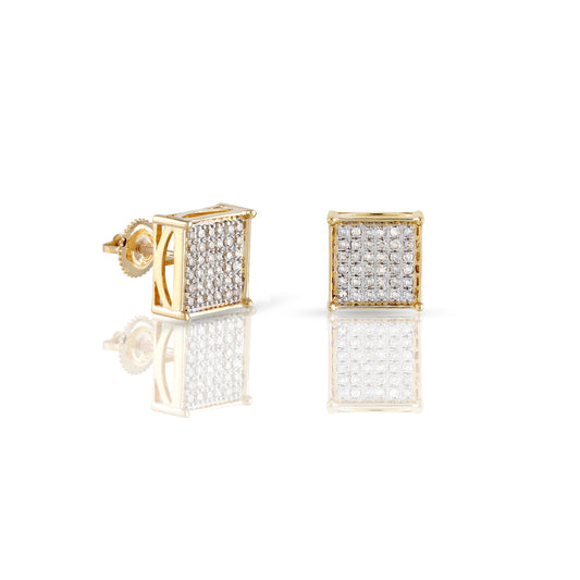 0.53ct Yellow Gold Square Earrings by Truth jewel